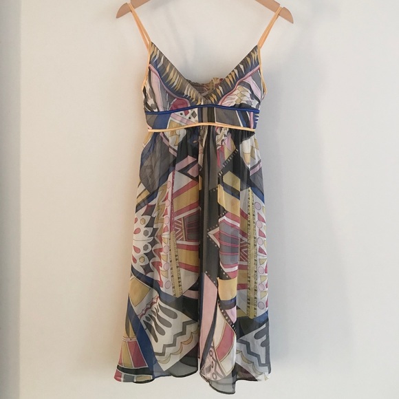 Patterned Flowy Dress Made in USA - Picture 1 of 3